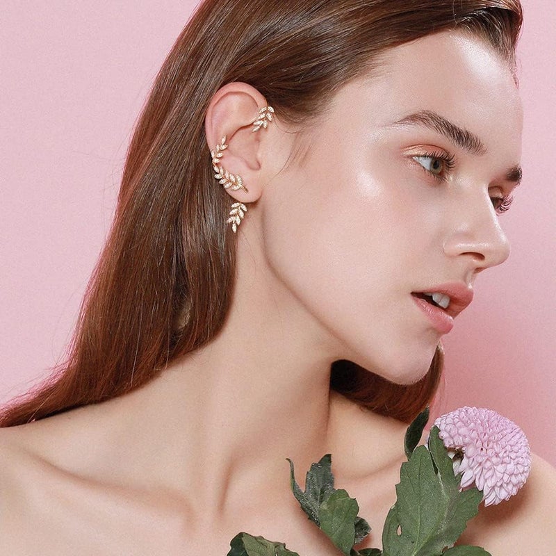 Vercret Gold Cuff Earrings for Women Cartilage Ear Cuff CZ Adjustable Ear Clip Wrap Around Earring No Piercing - Image 1